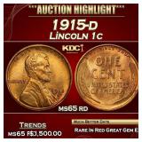 1915-d Lincoln Cent 1c ms65 rd SEGS