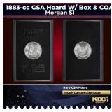 1883-cc Morgan Dollar GSA Hoard W/ Box & COA $1 Gr