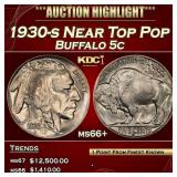 1930-s Buffalo Nickel Near Top Pop 5c ms66+ SEGS