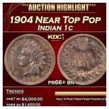 1904 Proof Indian Cent Near Top Pop 1c pr66+ bn SE