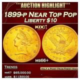 1899-p Gold Liberty Eagle Near Top Pop $10 ms66+ S
