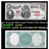 1907 $5 Large Size Legal Tender Note "WoodChopper"