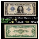1923 $1 large size Silver Certificate Grades vf++