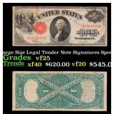 1917 $1 Large Size Legal Tender Note Grades vf+ Si
