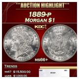 1889-p Morgan Dollar $1 ms66+ SEGS