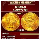 1899-s Gold Liberty Half Eagle $5 ms66+ SEGS