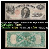 1917 $1 Large Size Legal Tender Note Grades vf+ Si