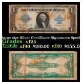 1923 $1 large size Silver Certificate Grades vf+ S