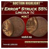 PCGS 1957-d *Mint Error* Struck 55% Off-Center Lin