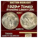 1929-p Standing Liberty Quarter Toned 25c ms66 fh