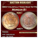 1883-p Morgan Dollar Colorfully Toned Near Top Pop