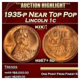1935-p Lincoln Cent Near Top Pop 1c ms67+ rd SEGS