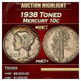 1938 Proof Mercury Dime Toned 10c pr67+ SEGS