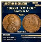 1926-s Lincoln Cent TOP POP! 1c ms66 rb SEGS