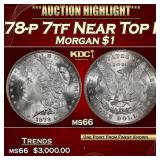 1878-p 7tf Morgan Dollar Near Top Pop $1 ms66 SEGS