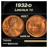 1932-d Lincoln Cent 1c Grades ms66 rd