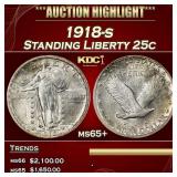 1918-s Standing Liberty Quarter 25c ms65+ SEGS