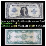 1923 $1 large size Silver Certificate Grades vf+ S
