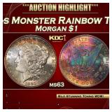 PCGS 1881-s Morgan Dollar Monster Rainbow Toned $1