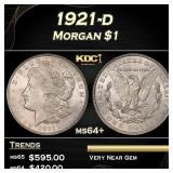 1921-d Morgan Dollar $1 Grades ms64+
