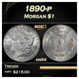 1890-p Morgan Dollar $1 Grades ms64