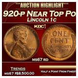 1920-p Lincoln Cent Near Top Pop! 1c ms67 rd SEGS