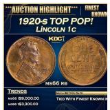 1920-s Lincoln Cent TOP POP! 1c ms66 rb SEGS