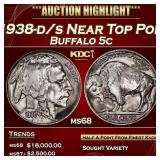 1938-d/s Buffalo Nickel Near Top Pop 5c ms68 SEGS