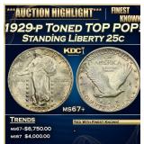 1929-p Standing Liberty Quarter Toned TOP POP! 25c