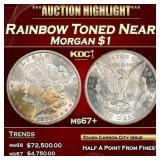 1883-cc Morgan Dollar Rainbow Toned Near Top Pop $
