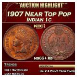 1907 Indian Cent Near Top Pop 1c ms66+ rb SEGS