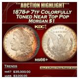 1878-p 7tf Morgan Dollar Colorfully Toned Near Top