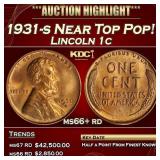 1931-s Lincoln Cent Near Top Pop! 1c ms66+ rd SEGS
