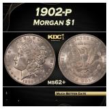 1902-p Morgan Dollar $1 Grades ms62+