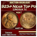 1923-p Lincoln Cent Near Top Pop! 1c ms67 rd SEGS