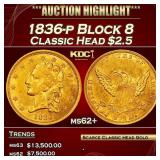 1836-p Block 8 Classic Head Gold Quarter Eagle ms6