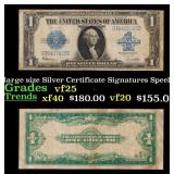 1923 $1 large size Silver Certificate Grades vf+ S
