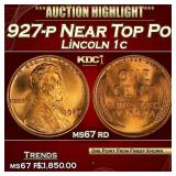 1927-p Lincoln Cent Near Top Pop! 1c ms67 rd SEGS