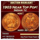 1903 Indian Cent Near Top Pop! 1c ms66+ rd SEGS
