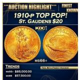 1910-p Gold St. Gaudens Double Eagle TOP POP! $20