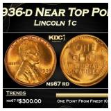 1936-d Lincoln Cent Near Top Pop 1c ms67 rd SEGS