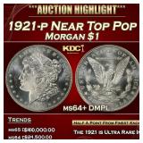 1921-p Morgan Dollar Near Top Pop $1 ms64+ DMPL SE