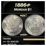 1886-p Morgan Dollar $1 ms66+ SEGS