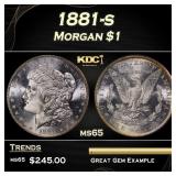 1881-s Morgan Dollar $1 Grades ms65