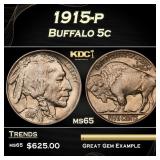 1915-p Buffalo Nickel 5c Grades ms65