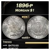 1896-p Morgan Dollar $1 Grades ms65+