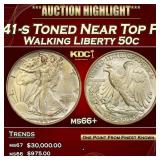 1941-s Walking Liberty Half Dollar Toned Near Top