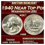 1940 Proof Washington Quarter Near Top Pop 25c pr6