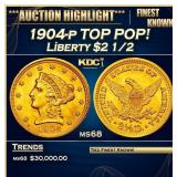 1904-p Gold Liberty Quarter Eagle TOP POP! $2 1/2