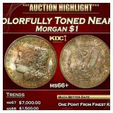 1902-p Morgan Dollar Colorfully Toned Near Top Pop